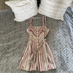 Derek Heart Rust Stripped Romper